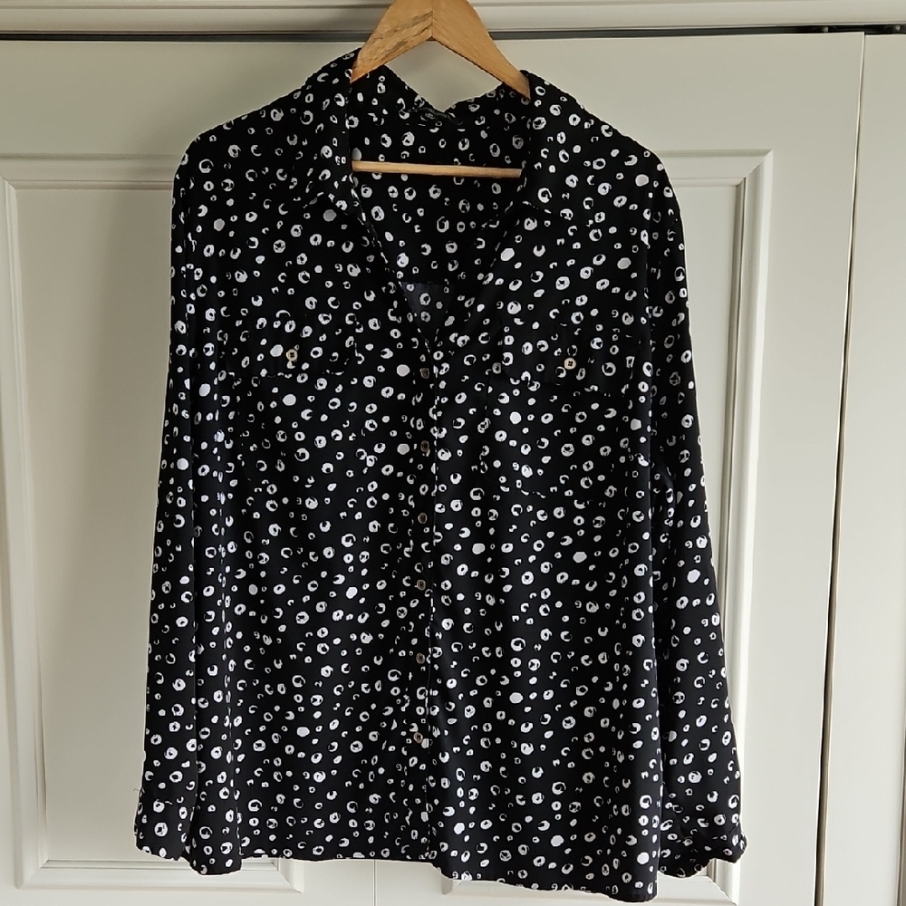 Black and White Polka Dot Women's Top